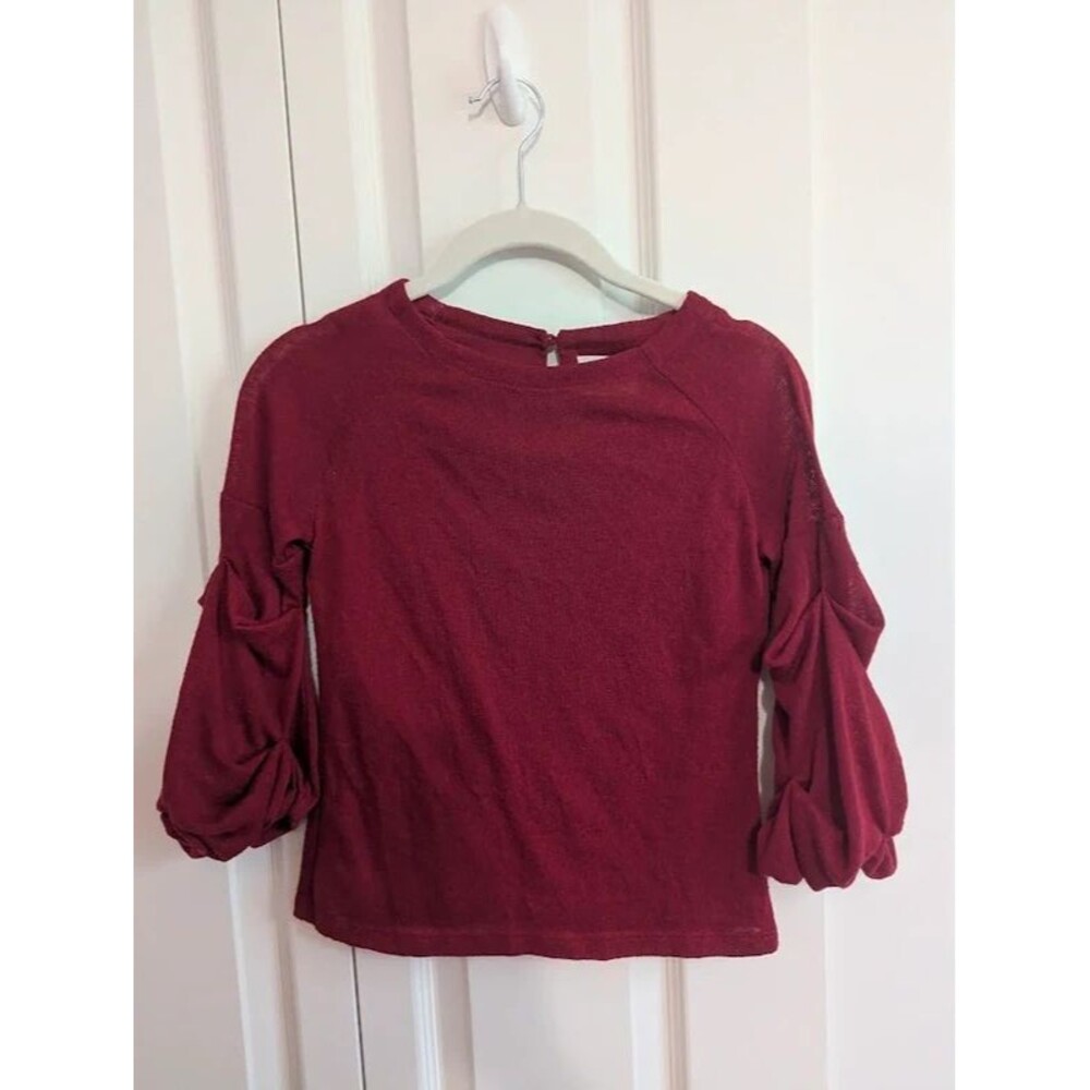 Mia Joy Joyfolie red sweater gathered bell sleeves 10